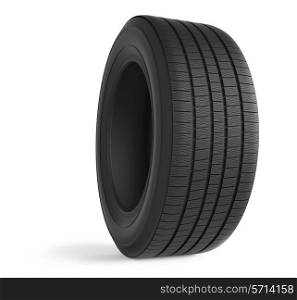 Automobile rubber winter tire isolated on white background.