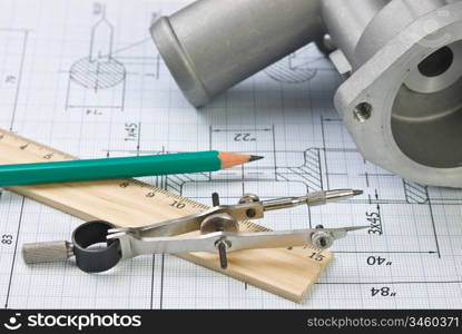 automotive parts and drawing