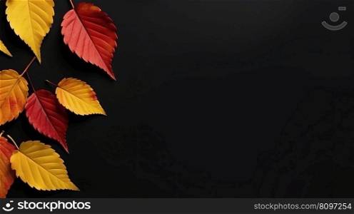 Autumn background with falling leaves. Illustration Generative AI

