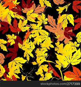 Autumn background with leaves silhouettes
