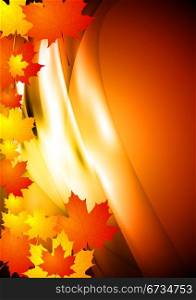 Autumn background with orange and red leaves. Vector eps 10