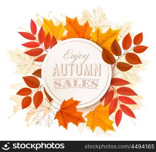 Autumn banner. Enjoy Sales. Vector.