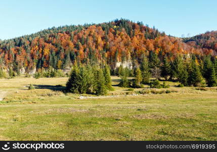 Autumn Carpathian Mountains landscape (Ivano-Frankivsk oblast, Ukraine).