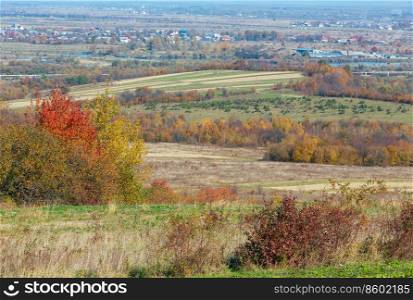 Autumn Carpathian village landscape  Ivano-Frankivsk oblast, Ukraine .