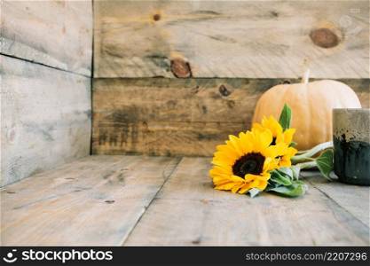 autumn decoration with space