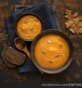 autumn food pumpkin mushroom soup