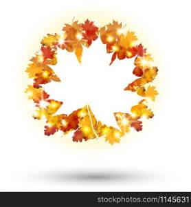 Autumn Frame concept circular isolated background