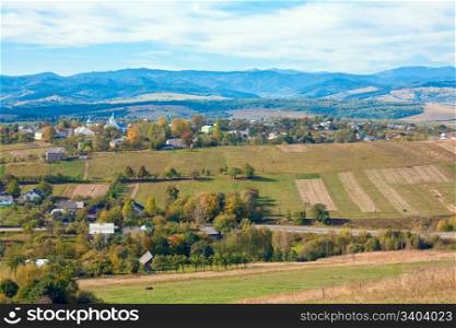 autumn hilly country valley view