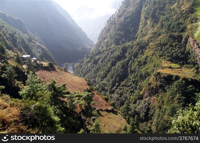 Autumn in mountain in Nepal