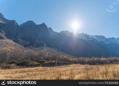 Autumn in the mountains of the Caucasus.