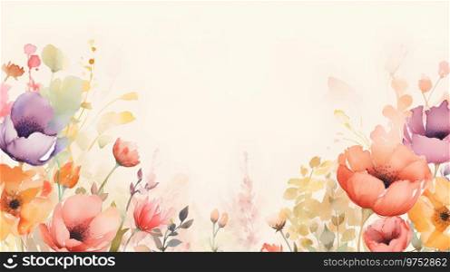 Autumn is coming. Hand drawn illustration with flower frame. floral background