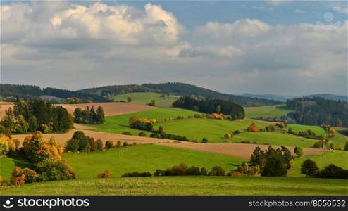 Autumn landscape. Beautiful colorful nature in autumn time. Czech Republic - seasonal background