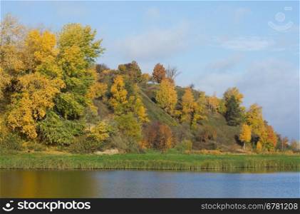 Autumn landscape on a lake