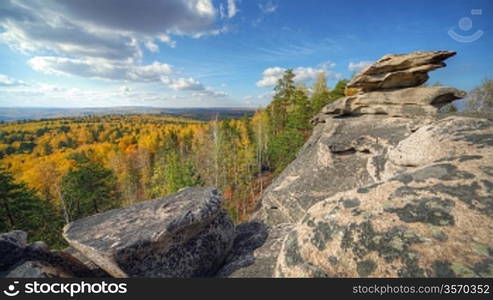 autumn landscape with mountains