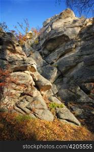 autumn landscape with rock