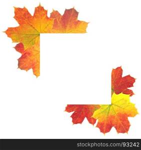 Autumn Leaves as frame on white background