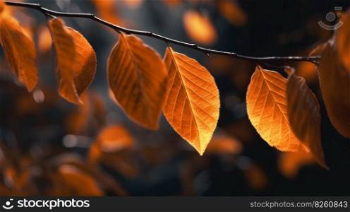 Autumn Leaves Background Illustration Generative AI 