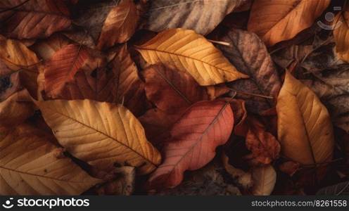 Autumn Leaves Background Illustration Generative AI 
