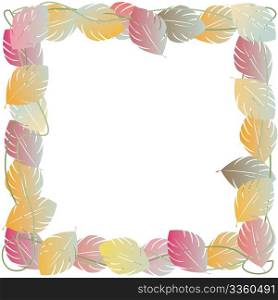 Autumn leaves frame for photos or text