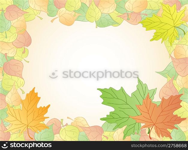 autumn leaves frame. vector
