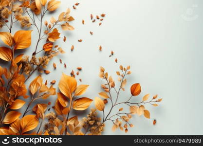 Autumn leaves isolated on background. Generative AI