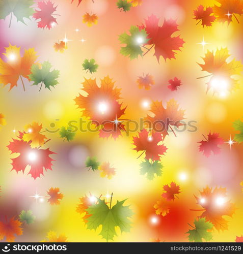 Autumn maple leaves background. vector illustration yellow. Autumn maple leaves background