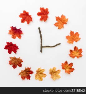 autumn maple leaves clocks