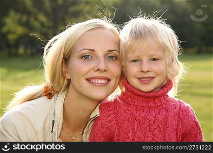 autumn mother with girl
