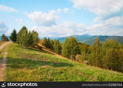 Autumn nature landscape with mountains and trees. Carpathian Mountains. Natural landscapes of Ukraine.