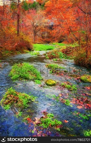 autumn or fall spring or stream in missouri