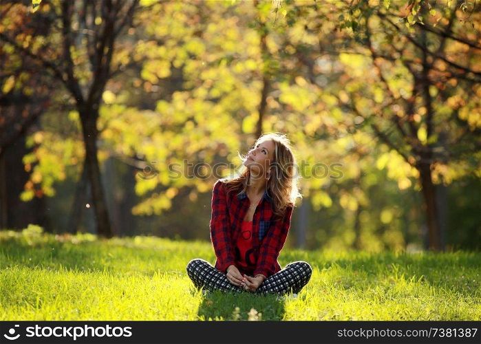 Autumn portrait of a happy girl