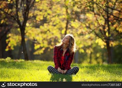 Autumn portrait of a happy girl