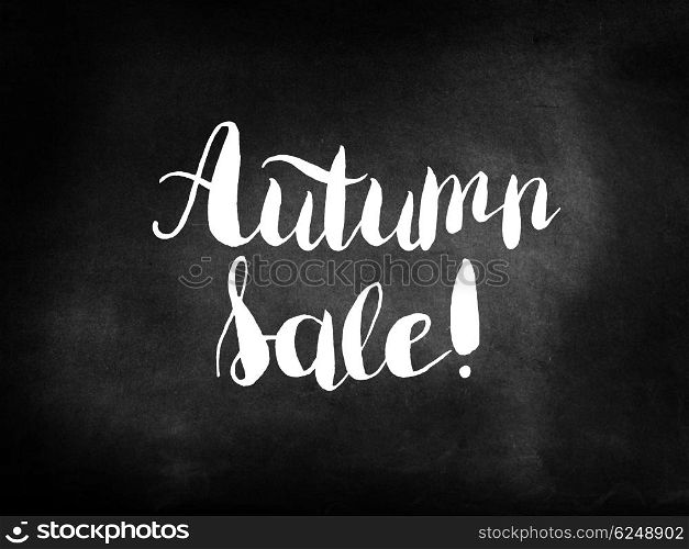 Autumn sale on blackboard