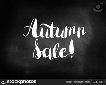 Autumn sale on blackboard