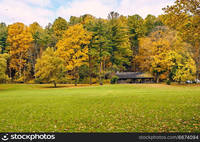 Autumn scene. Autumn scene landscape at Letchworth State Park