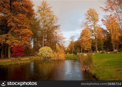 Autumn scene with river