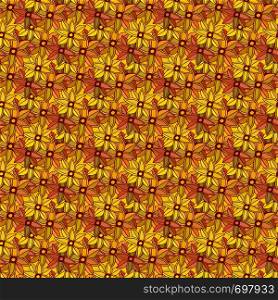 Autumn seamless pattern with cute small flowers. Season colors. Texture can be used for wallpaper, pattern fills, web page background, surface textures, fabric. textile. Autumn seamless pattern with cute small flowers. Season colors.