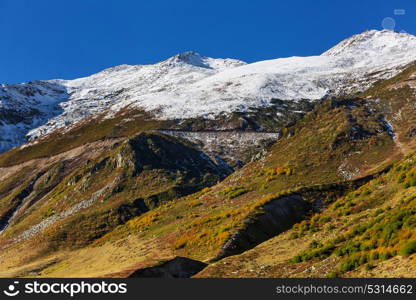 Autumn season in Kackar Mountains in the Black Sea region of Turkey. Beautiful mountains landscape.