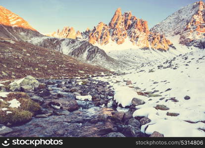 Autumn season in Kackar Mountains in the Black Sea region of Turkey. Beautiful mountains landscape.