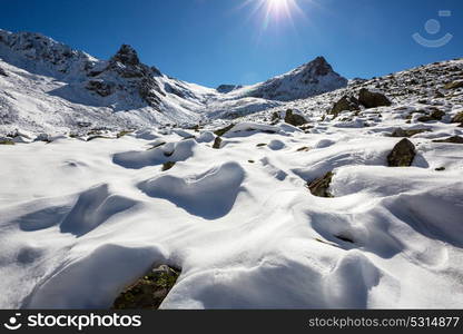 Autumn season in Kackar Mountains in the Black Sea region of Turkey. Beautiful mountains landscape.