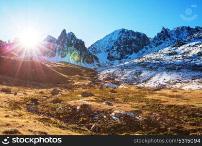 Autumn season in Kackar Mountains in the Black Sea region of Turkey. Beautiful mountains landscape.