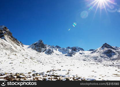 Autumn season in Kackar Mountains in the Black Sea region of Turkey. Beautiful mountains landscape.