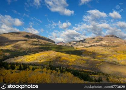 Autumn season in mountains. Colorful natural background.