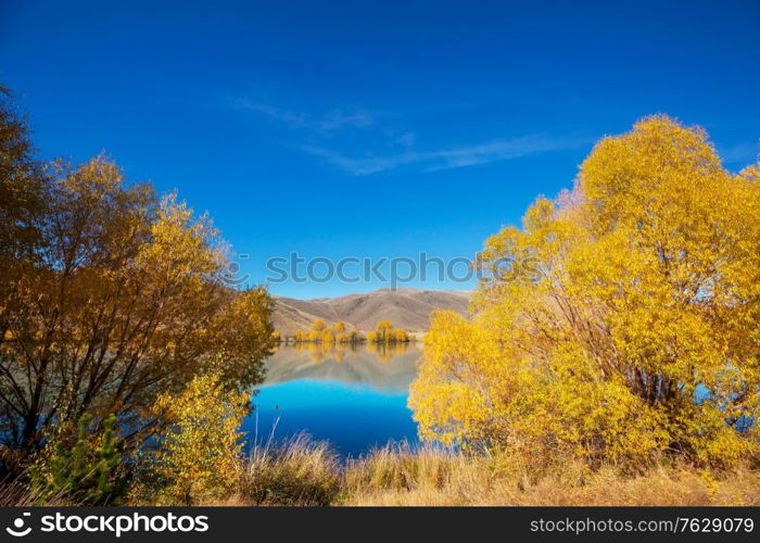 Autumn season in New Zealand mountains