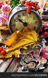 Autumn still life.. Autumn still life.The composition with the fallen leaves