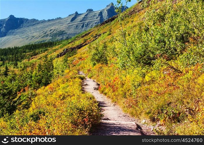 Autumn view in Glacier National Park, Montana, United States