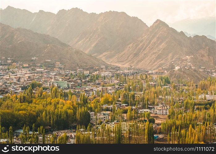 Autumn View of landscape in Leh Ladakh District ,Norther part of India