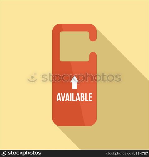 Available door tag icon. Flat illustration of available door tag vector icon for web design. Available door tag icon, flat style