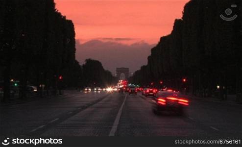 Avenue des Champs-+lysTes, Arc de Triomphe, mit Shutter-Effekt