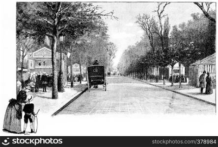 Avenue Marigny, vintage engraved illustration. Paris - Auguste VITU ? 1890.